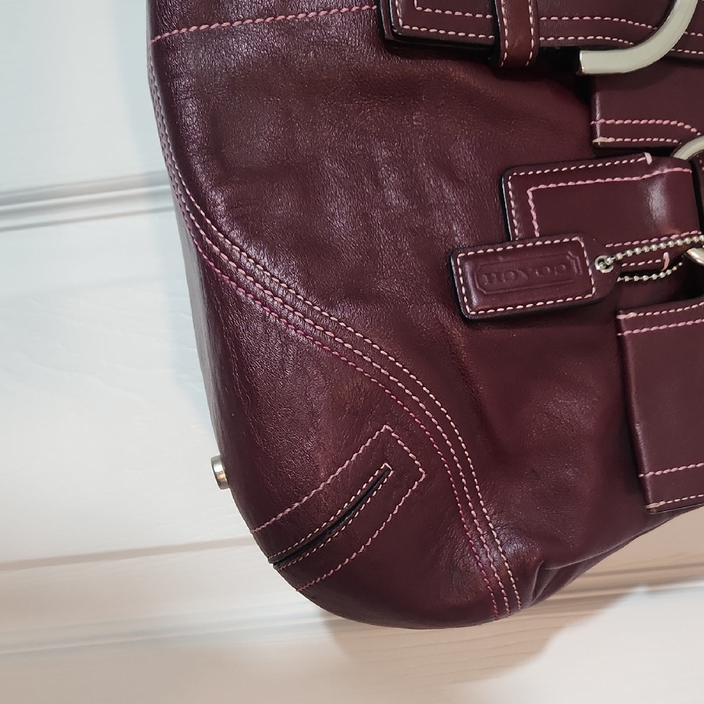 Coach Vintage 2005 Burgandy Leather Soho Hamptons Satchel - Picture 3 of 12